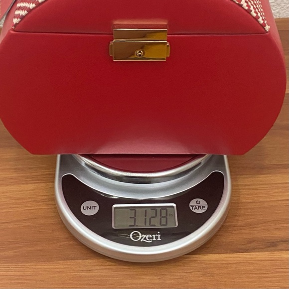 Vintage ALFRED Design Keepsake Red Genuine Leather Organizer Jewelry Case Bag - Picture 8 of 16